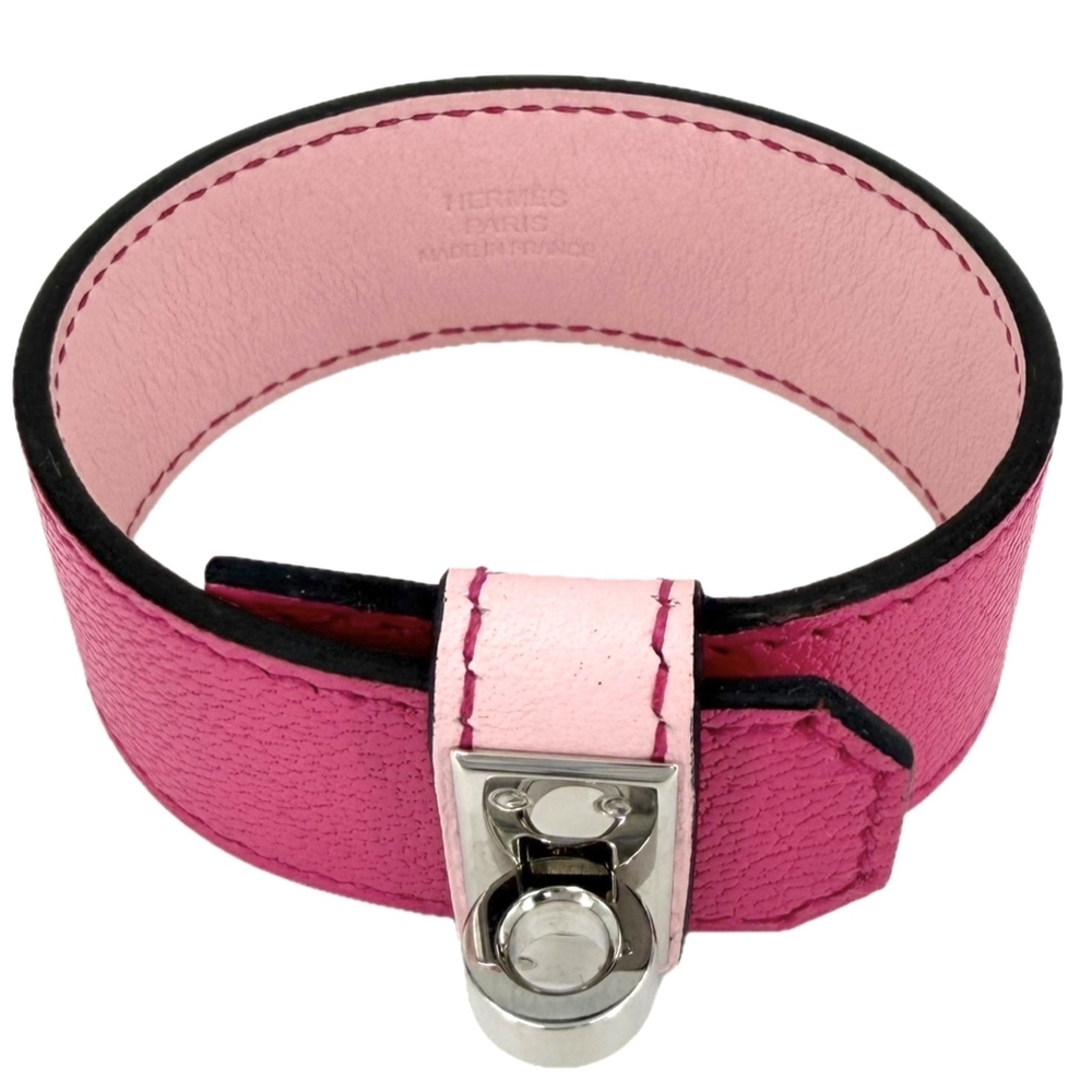 HERMES Pink Leather Bracelet